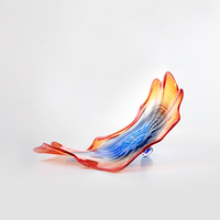 Nouveau design art décoration murale fait main lampe lumière murano fleur en forme de plaques de verre décoration
