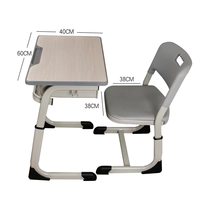 Ensemble bureau et chaise pour élèves, hauteur réglable, unité individuelle, mobilier de classe