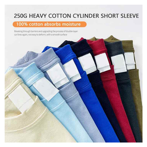 Sérigraphie personnalisée de haute qualité T-shirt en coton uni T-shirt vierge pour homme T-shirt en coton épais 250gsm 100 - Product Image 2