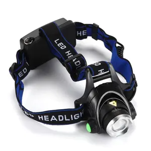 Warranty 1 Year Rechargeable Adjustable Zoom Headlamp LED Headlight Black Camping Rechargeable Battery Ce 65 IP68 ABS R7S