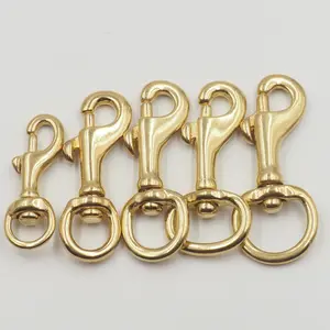 Low Price Spring Swivel Hooks Lobster Clasp For Bag Hardware Accessory Brass Eye Snap Trigger Hooks Solid Brass Snap Hook