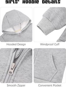 Vestes à capuche en polaire pour bébés et petites filles, légères, avec poches, <span class=keywords><strong>manteau</strong></span> d'<span class=keywords><strong>hiver</strong></span> - Product Image 4