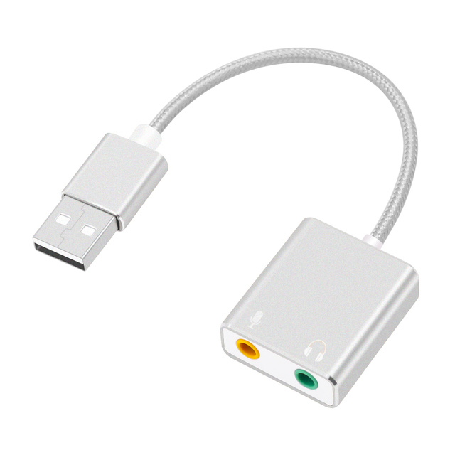 USB C External Sound Card 7.1 Channel Virtual Surround Audio Adapter with 3.5mm Headphone Microphone Jack for PC Laptop Desktop