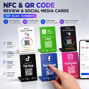 Support de <span class=keywords><strong>code</strong></span> <span class=keywords><strong>QR</strong></span> NFC SHILOH – Tappez ou scannez <span class=keywords><strong>pour</strong></span> vous connecter aux réseaux sociaux – Carte de suivi multi-couleurs <span class=keywords><strong>pour</strong></span> restaurants, hôtels, OEM, PVC - Product Image 5