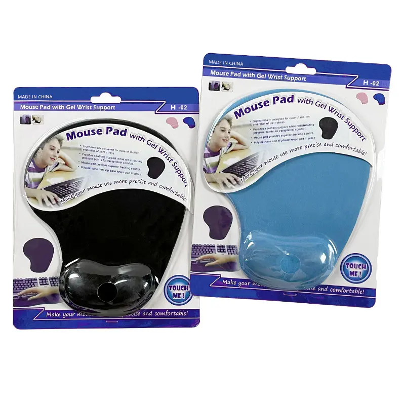 Jel siyah mouse pad 190*230mm silikon jel bilek desteği Mouse Pad ile Blister ambalaj