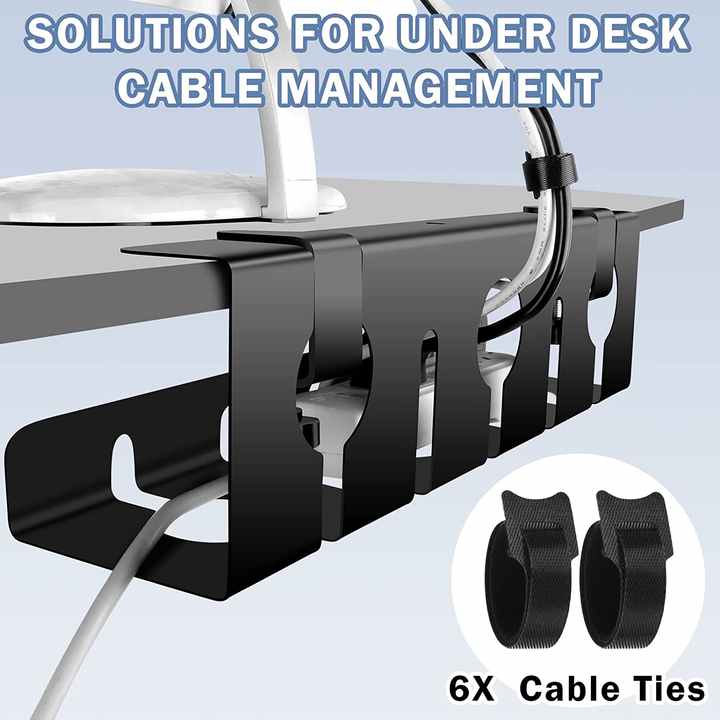 Cable Management under Desk - Sturdy Cable Tray Organizer
