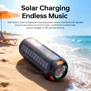 Xách tay 20 Wát năng lượng mặt trời loa không dây ip66-không thấm nước ngoài trời Máy nghe nhạc với năng lượng mặt trời sạc TF AUX FM cho cắm trại - Product Image 2