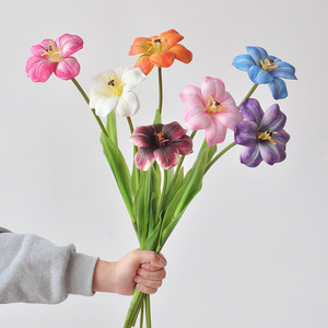 Ramo de Tulipanes Artificiales Yoshinobu, Pétalos Abiertos de Goma Suave, Decoración para el Hogar, Accesorios para Bodas - Product Image 2