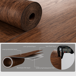 Su geçirmez SPC kendinden yapışkanlı vinil döşeme rulo Peel ve sopa ahşap tahıl yönetici ofis zemin kaplama - Product Image 5