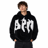 Pull à capuche en mohair pur tricoté pour homme, col rond, style vintage, décontracté, avec logo OEM personnalisé