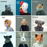 Masque Animalier Portable à Visage Complet pour Fêtes Cosplay Thème Amour Art Géométrique 3D Kit DIY en Papier à Encre Non Toxique