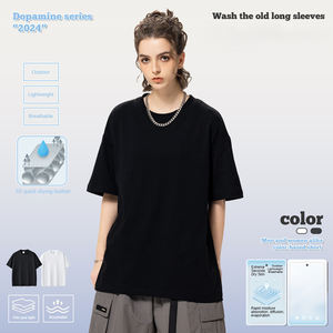 Caliente de alta calidad 200g algodón Color sólido al aire libre en blanco liso camiseta de gran tamaño para hombres y mujeres - Product Image 3