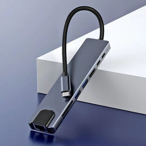 8 में 1 टाइप-सी हब rj45 <span class=keywords><strong>lan</strong></span> USB-C HdTV sd/tf यूएसबी 3.0 पीडी डॉकिंग स्टेशन - Product Image 6