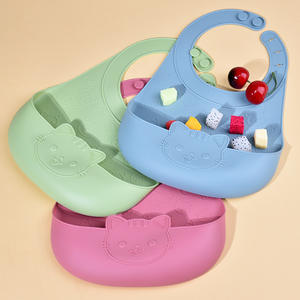 Nouveau bavoir d'alimentation <span class=keywords><strong>pour</strong></span> bébé en silicone de qualité alimentaire étanche conception 3D fermeture à <span class=keywords><strong>bouton</strong></span> solide sans lavage bavoir étanche <span class=keywords><strong>pour</strong></span> les enfants - Product Image 4