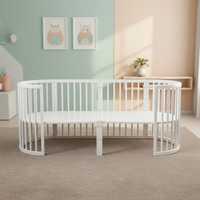Ensemble de lit pour enfants 4-en-1 avec logo personnalisé, lit bébé en bois massif pour enfants, pour hôtel, chambre, hôpital, école