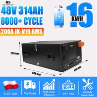 Batterie de rack de serveur 16 kWh en stock UE, batterie LiFePO4 avec 16 cellules EVE MB31 314 Ah, BMS JK V19 empilable pour stockage solaire domestique