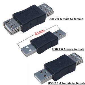 <b>USB</b> 2.0 <b>Adapter</b> A Female To A Female Connector Extension <b>Plug</b> In ABS Material - Product Image 2