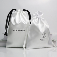 Sacs de Rangement en Satin Doux de Haute Qualité, Pochette Anti-Poussière en Soie pour Bijoux, Sacs à Cordon en Satin pour Cheveux avec Logo Imprimé pour Vêtements