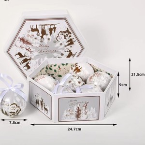 Southpeak High Quality Handmade Plastic Christmas Balls in Gift <b>Box</b> Set of 7 for Christmas Tree Home Holiday <b>Party</b> Decor - Product Image 2