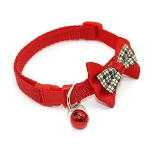 Wholesale Cat Collar 7 Colors Adjustable Breakaway Nylon <b>Pet</b> Collars With Cute Bow Tie and Bell Cat Safe Necklace Cat Collars - Product Image 2
