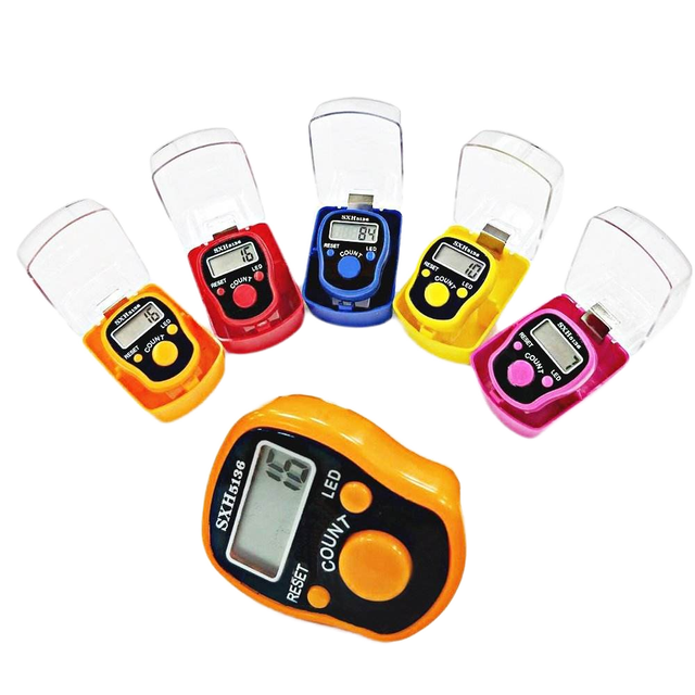 Two Buttons Multifunctional Electronic Counter Ring Style Hand Tasbih Finger LCD Tally Plastic Battery Powered EQ Model 1040 1