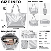 Sac fourre-tout en nylon personnalisé, durable, grande capacité, pour le travail, les voyages, les courses, léger, à porter à l'épaule avec fermeture à glissière