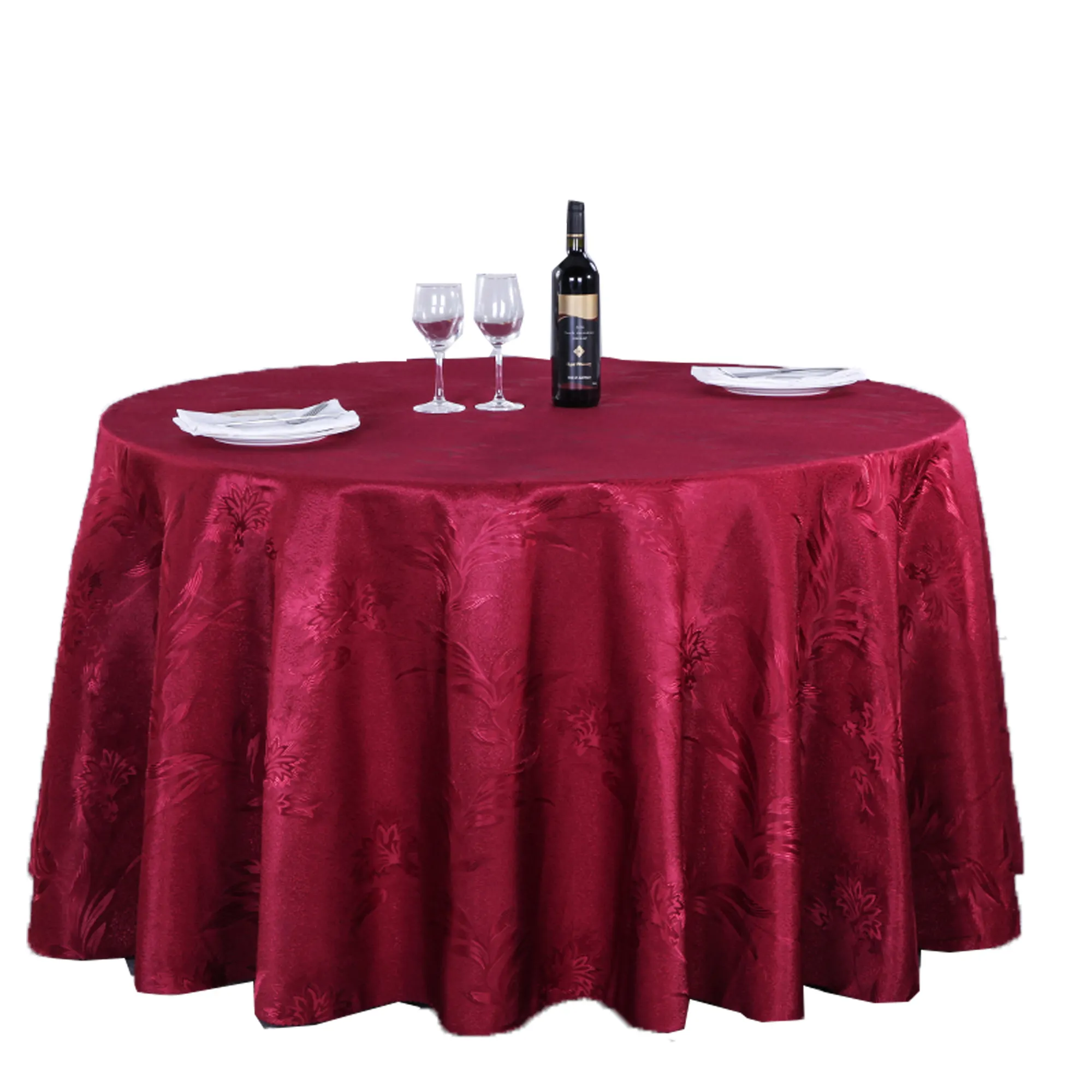 Nappe ronde de 90, 100% pouces en Jacquard et 120 polyester