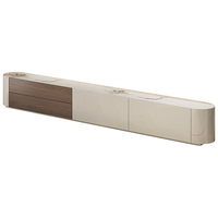 Ensemble meuble TV et table basse GECKO D068, style moderne luxueux, plateau en pierre frittée brillante, panneau MDF, élégant mobilier de salon