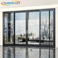 Porte coulissante multi-voies en aluminium à ouverture variable pour application sur balcon extra-large