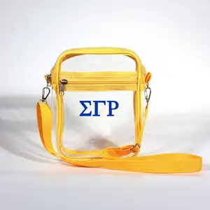 Sigma Gamma Rho Sorority Clear Crossbody Bag Stadium Approved Clear Purse Transparent Shoulder Sling Bag for Sports Eve