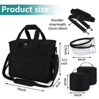 Sac de transport pour chien OEM, imperméable, avec organisateur multi-poches, 2 contenants pour nourriture, 2 bols pliables pour le travail