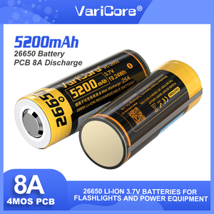 VariCore VC-2652 26650 8A Power Rechargeable Lithium <strong>Battery</strong> <strong>3.7V</strong> 5200mA Suitable for Flashlight PCB protection - Product Image 2