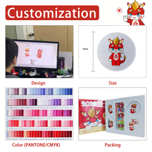 HAPPY GIFT 패치 공장 사자 동물 자수 짠 디자이너 모자 철 의류 아플리케 맞춤형 자수 패치 - Product Image 6