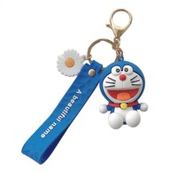 Porte-clés 3D PVC dessin animé japonais Anime Porte-clés créatif sac à dos Porte-clés pour enfants en caoutchouc de silicone Porte-clés mignon Doraemon