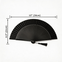 Éventails pliants en bambou de qualité supérieure, personnalisés en usine, mini éventail à main en soie noire, éventail à main en bambou