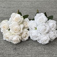 Roses en velours de soie de luxe, promotion, fleurs artificielles légères faites à la main, pour la remise des diplômes, Pâques, Noël, la Saint-Valentin
