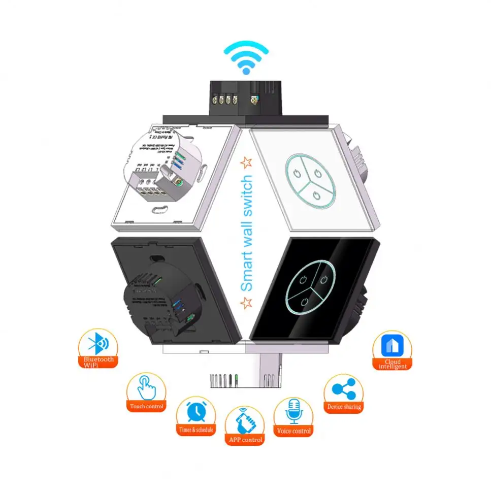 Alexa Inicial do Google Wifi Interruptor Inteligente Interruptor Wifi Casa Inteligente Interruptor Casa Inteligente Wi-fi Inteligente