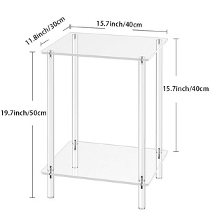 Bàn cạnh giường ngủ hiện đại nhỏ gọn, bàn cà phê 2 tầng phòng khách, bàn trang trí nhà cửa làm từ <span class=keywords><strong>acrylic</strong></span> ép đùn tùy chỉnh - Product Image 6