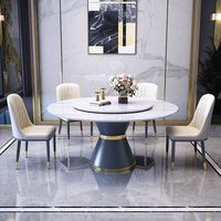 Ensemble Table et Chaises de Cuisine et Salle à Manger Personnalisable, Meubles de Salle à Manger Rotatifs, Ensemble Table à Manger en Dalle Frittée