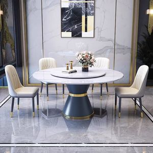 Juego de Comedor Personalizable con Mesa y Sillas para Cocina y Comedor con Losa Sinterizada y Rotación Automática - Product Image 4