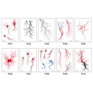 Shinein faux vaisseaux sanguins stries maquillage Cosplay temporaire foudre tatouage autocollant effrayant veine Halloween visage tatouages - Product Image 3