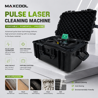 Machine de nettoyage au laser pulsé portable 200W 300W 500W, nettoyeur laser portatif en forme de valise pour l'élimination de la rouille sur métal, du bois, de la peinture et du vernis