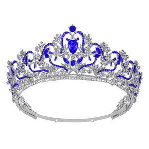 Shiny Floral Hollow Design Multi Color Crystal Tiara <b>Silver</b> <b>Crown</b> For Beauty Contest Wedding Decoration - Product Image 4