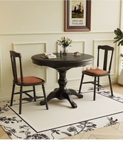 Französischer Massivholz-Ausziehtisch Amerikanischer Retro-Stil Kleiner Apartment-Esstisch Runder Wohnzimmer-Klapptisch
