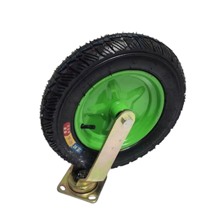 HS Aufblasbares pneumatisches industrielles drehbares <span class=keywords><strong>14</strong></span>-Zoll-Gummi-Lenkrad mit Seiten bremse für Trolley-Handwagen - Product Image 1