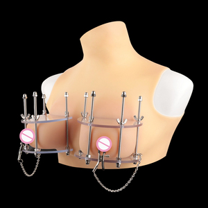 FAAK Bra pengikat payudara pelat akrilik bening dengan Lingerie <span class=keywords><strong>Harness</strong></span> dada rantai logam dapat diatur - Product Image 2