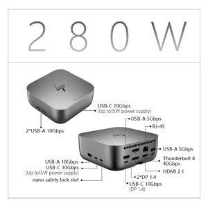 Hub USB G6 Thunderbolt 4 11 in 1 per Laptop HP, Docking Station per Monitor 8K - con Alimentatore da 280W per Laptop - Product Image 2