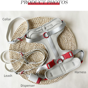 Nouvelle conception, mode, logo personnalisé, harnais de luxe pour animaux de compagnie, collier pour chien et chat, laisse, ensemble en polyester respirant - Product Image 2