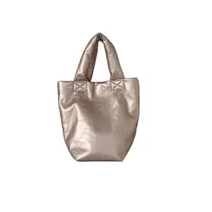 Borsa a secchiello in pelle sintetica con Design personalizzato nuovo Design da donna con stile avanzato e brillante borsetta di grande capacità morbida