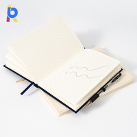 Cahier de notes ligné imprimé personnalisé avec logo en feuille d'or A5 en tissu et lin